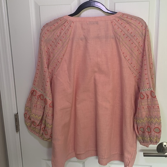 Canyon Retreat boho embroidered peasant blouse size size large - Picture 5 of 9